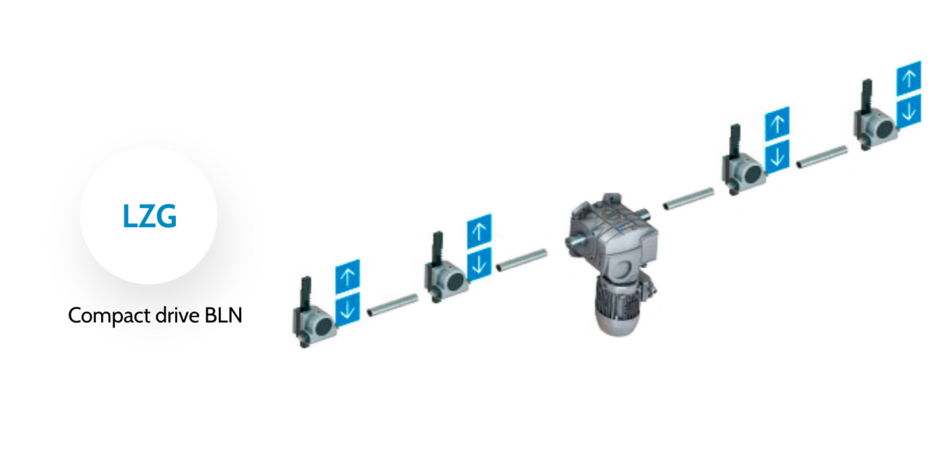 ProSystems technical drawing reference Linear - rack and pinion gearbox LZG