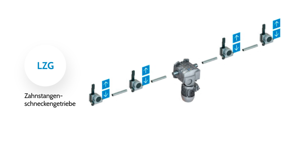 ProSystems technische Zeichnung Referenz Linea-Zahnstangengetriebe LZG